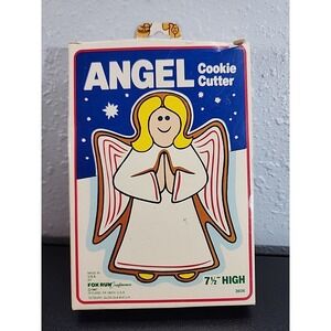 Fox Run Vintage Metal Angel Cookie Cutter 1987 7.5" 3606 Original Box